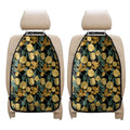 Yellow Tulip Floral Pattern Print Car Seat Organizers