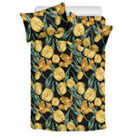 Yellow Tulip Floral Pattern Print Duvet Cover Bedding Set