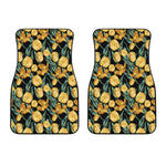 Yellow Tulip Floral Pattern Print Front Car Floor Mats