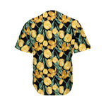 Yellow Tulip Floral Pattern Print Men's Baseball Jersey