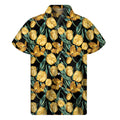 Yellow Tulip Floral Pattern Print Men's Short Sleeve Shirt