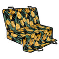 Yellow Tulip Floral Pattern Print Pet Car Back Seat Cover