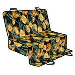 Yellow Tulip Floral Pattern Print Pet Car Back Seat Cover