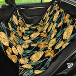 Yellow Tulip Floral Pattern Print Pet Car Back Seat Cover