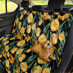Yellow Tulip Floral Pattern Print Pet Car Back Seat Cover