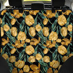 Yellow Tulip Floral Pattern Print Pet Car Back Seat Cover