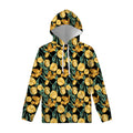 Yellow Tulip Floral Pattern Print Pullover Hoodie