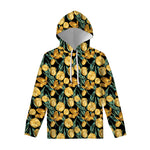 Yellow Tulip Floral Pattern Print Pullover Hoodie