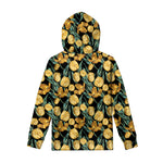 Yellow Tulip Floral Pattern Print Pullover Hoodie