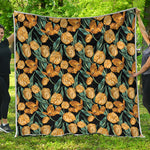 Yellow Tulip Floral Pattern Print Quilt