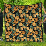 Yellow Tulip Floral Pattern Print Quilt