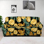 Yellow Tulip Floral Pattern Print Sofa Cover