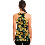 Yellow Tulip Floral Pattern Print Women's Racerback Tank Top