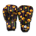 Yellow Tulip Flower Pattern Print Boxing Gloves