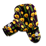 Yellow Tulip Flower Pattern Print Boxing Gloves