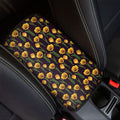 Yellow Tulip Flower Pattern Print Car Center Console Cover