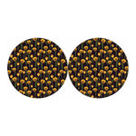 Yellow Tulip Flower Pattern Print Car Coasters
