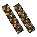 Yellow Tulip Flower Pattern Print Car Seat Belt Covers