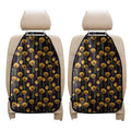 Yellow Tulip Flower Pattern Print Car Seat Organizers