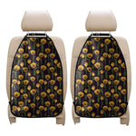 Yellow Tulip Flower Pattern Print Car Seat Organizers