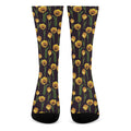 Yellow Tulip Flower Pattern Print Crew Socks