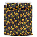 Yellow Tulip Flower Pattern Print Duvet Cover Bedding Set
