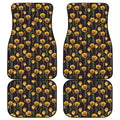 Yellow Tulip Flower Pattern Print Front and Back Car Floor Mats