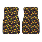 Yellow Tulip Flower Pattern Print Front Car Floor Mats