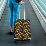 Yellow Tulip Flower Pattern Print Luggage Cover