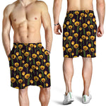 Yellow Tulip Flower Pattern Print Men's Shorts