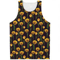 Yellow Tulip Flower Pattern Print Men's Tank Top