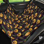 Yellow Tulip Flower Pattern Print Pet Car Back Seat Cover