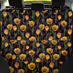 Yellow Tulip Flower Pattern Print Pet Car Back Seat Cover