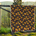 Yellow Tulip Flower Pattern Print Quilt