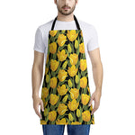 Yellow Tulip Pattern Print Apron