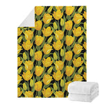 Yellow Tulip Pattern Print Blanket