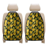 Yellow Tulip Pattern Print Car Seat Organizers