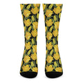 Yellow Tulip Pattern Print Crew Socks