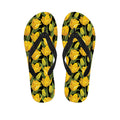 Yellow Tulip Pattern Print Flip Flops