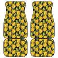 Yellow Tulip Pattern Print Front and Back Car Floor Mats