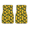 Yellow Tulip Pattern Print Front Car Floor Mats