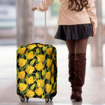 Yellow Tulip Pattern Print Luggage Cover