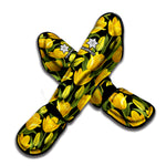 Yellow Tulip Pattern Print Muay Thai Shin Guard