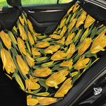 Yellow Tulip Pattern Print Pet Car Back Seat Cover