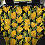 Yellow Tulip Pattern Print Pet Car Back Seat Cover