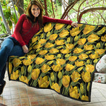 Yellow Tulip Pattern Print Quilt