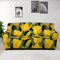 Yellow Tulip Pattern Print Sofa Cover