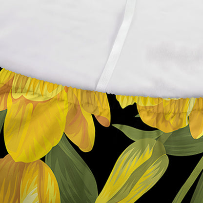 Yellow Tulip Pattern Print Sofa Cover