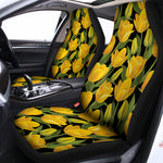 Yellow Tulip Pattern Print Universal Fit Car Seat Covers