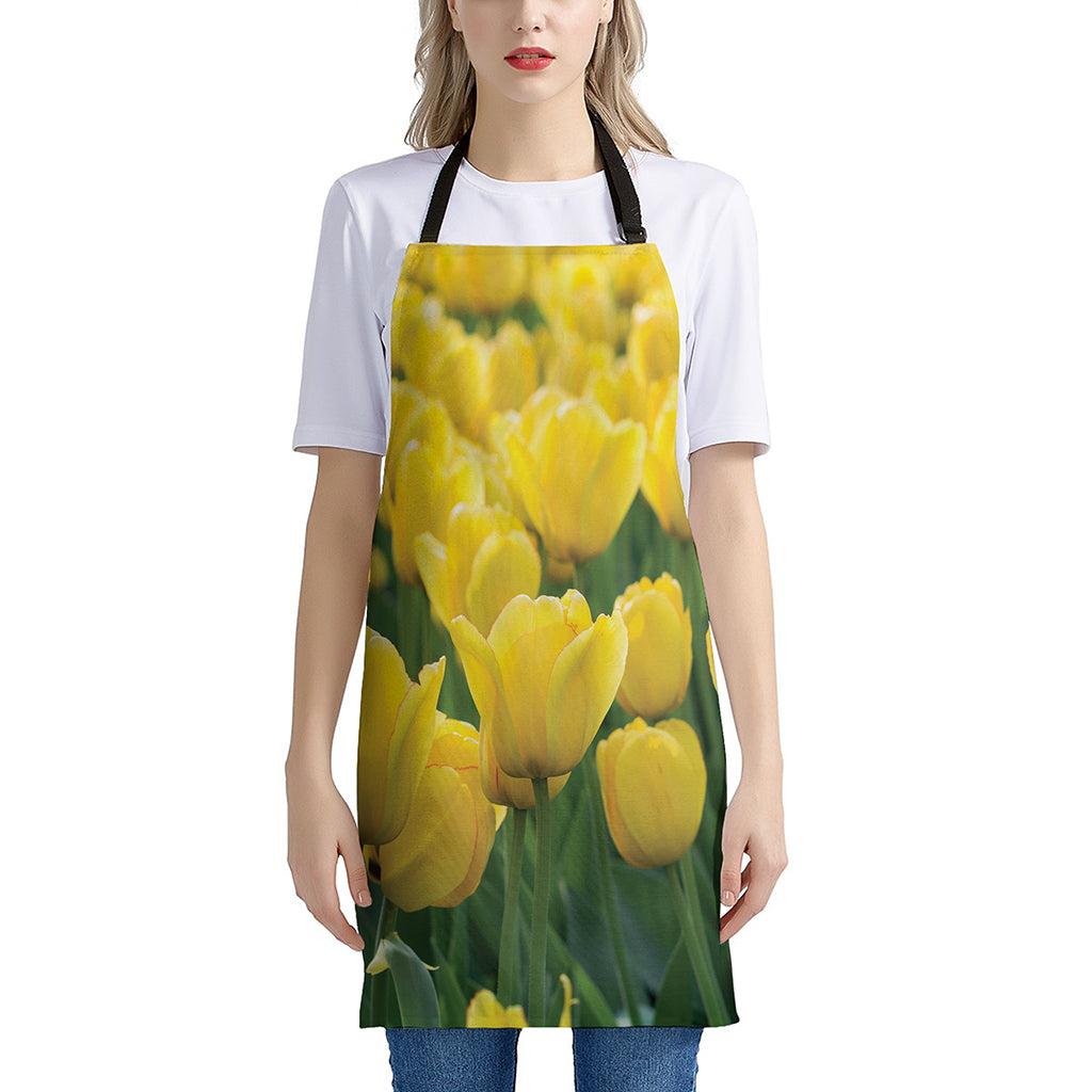 Yellow Tulip Print Apron